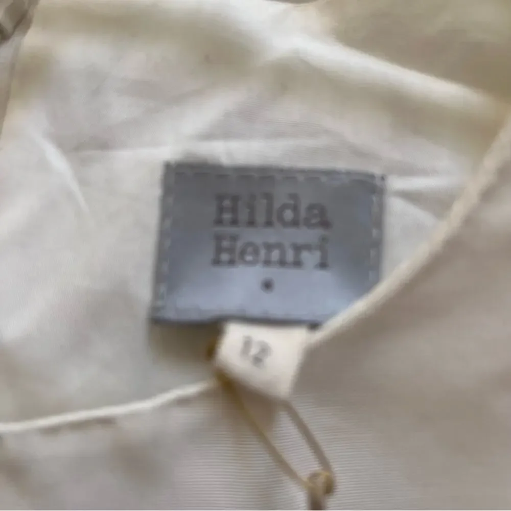 Hilda Henri Zelda Dress NWT Girls 12 ABC Print Pinafore Ruffle Austrian
